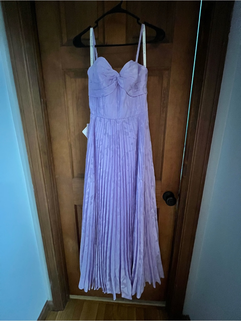 Azazie Lilac Pleated Maxi Dress